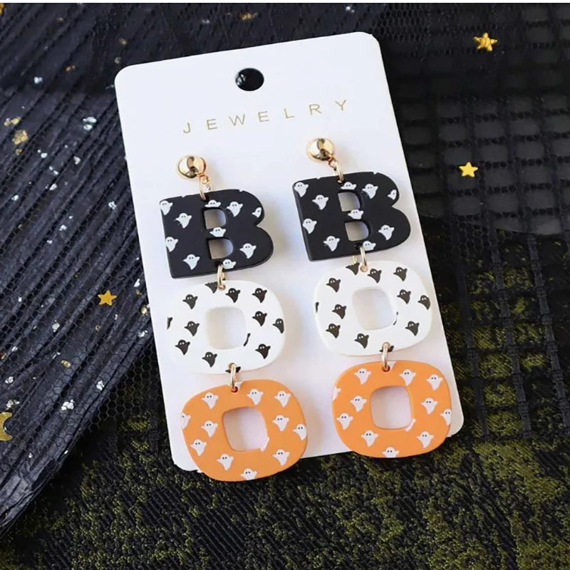 Halloween Glow Ghost Dangle Earring for Women Girls Pumpkin Stud Earring Boo Jewelry Accessory Gifts Wholesale - Charlie Dolly