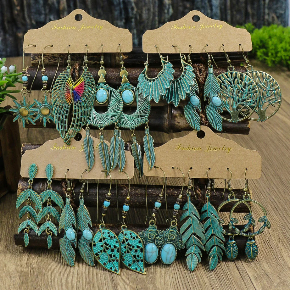 Antique Round Vintage Drop Earrings Jewelry