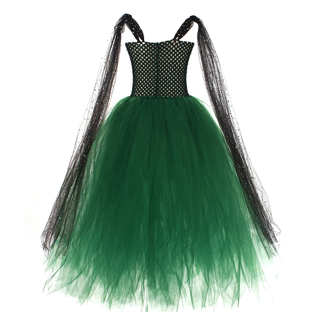 Green Medusa Girls Costume With Headpiece For Kids Cosplay Halloween Medusa Dresses Greek Roman Kids Fancy Gown Tutu Dress 2024 - Charlie Dolly