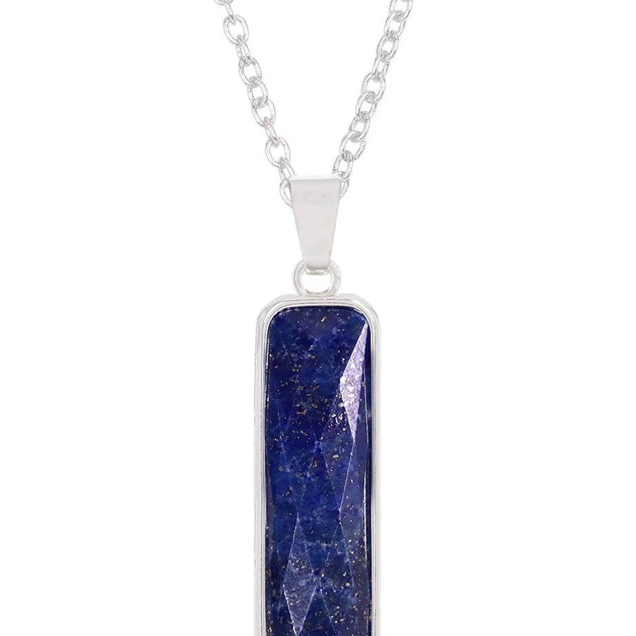 Lapis Lazuli Rectangle Earrings Pendant Necklace Jewelry - Charlie Dolly