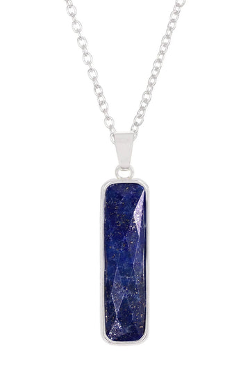 Lapis Lazuli Rectangle Earrings Pendant Necklace Jewelry