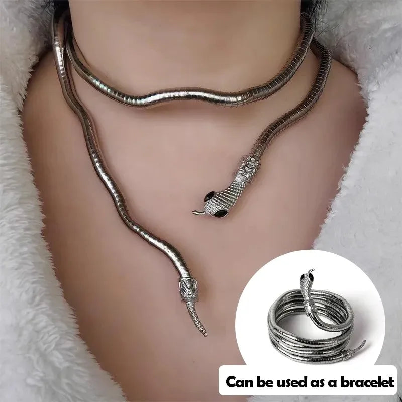 Snake Creative Jewelry Can Be Used As Necklace and Bracelet Personalized HotGirl Snake Wrap Women's Necklace Halloween Jewelry - Charlie Dolly
