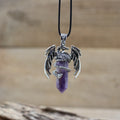 Quartz Dragon Man Necklace Gem Stone Healing Crystal Hexagonal Pendant Lapis Amethysts Animal Vintage Jewelry for Women - Charlie Dolly