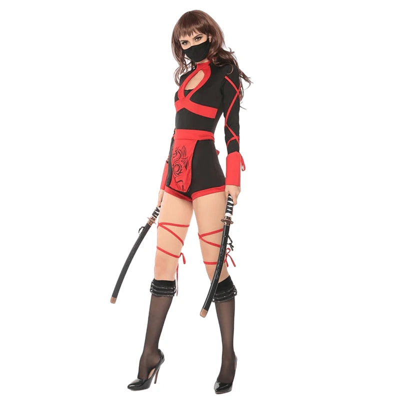 Women Sexy Ninja Costume Anime Dragon Samurai Ninja Cosplay Jumpsuit Uniform Sexy Suit Female Adult Halloween costume - Charlie Dolly
