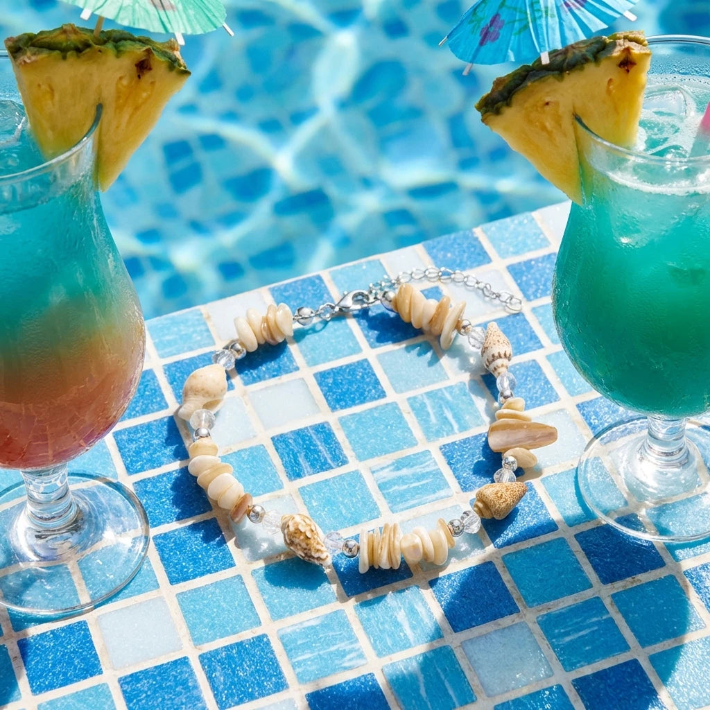Boho Natural Gravel Shell Chips Bracelet for Women Adjustable Handmade Conch Beaded Bangle Summer Beach Vacation Jewelry Gift