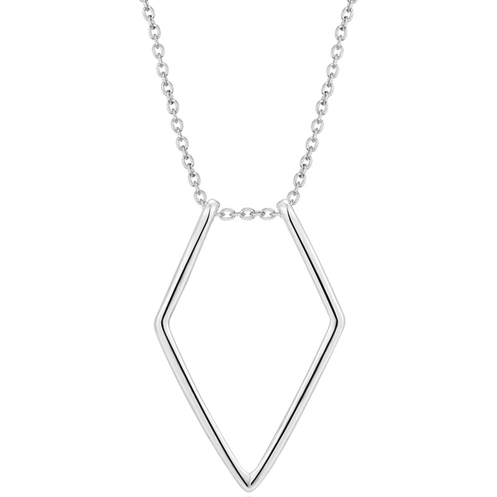1Piece Fashion Necklace Geometric Simple Ring Holder Ring Pendant Necklace for Men Women Party Jewelry Neck Chain 45cm long - Charlie Dolly