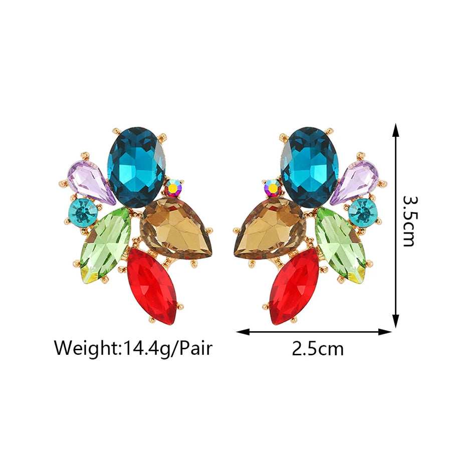 Shiny Glass Fairy Stud Earrings Jewelry