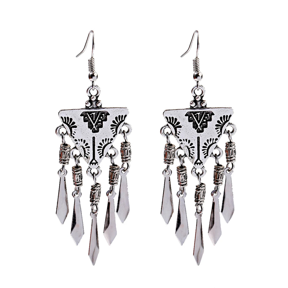 Afghan Silver Plated Ethnic Earrings Jewelry