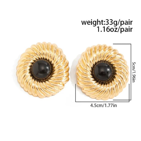 Resin Bead Big Spiral Stud Earrings Jewelry