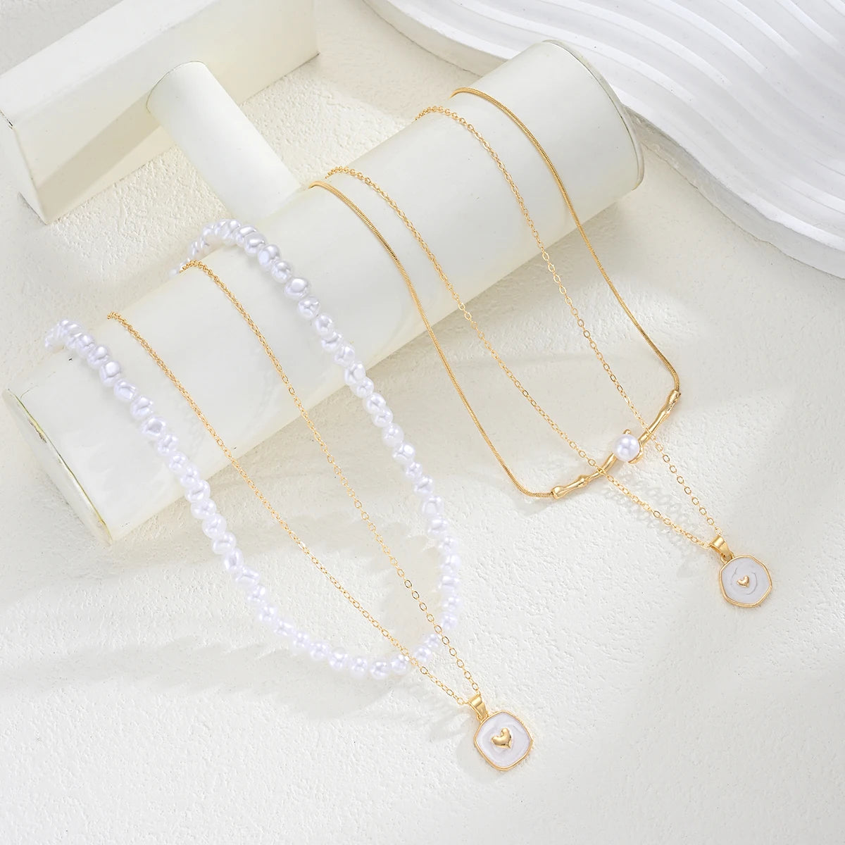 Fashion Boho Pearl Multilayer Necklace Set for Women Gold Plated Starfish Shell Pendant Choker Beach Party Vacation Jewelry 2026
