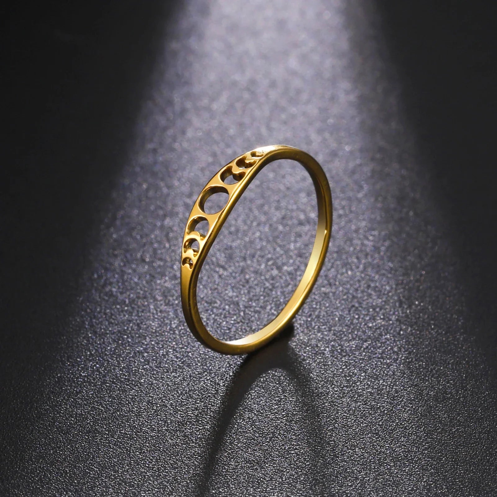 Skyrim Moon Phase Ring Stainless Steel Crescent Moon Women Rings 2025 Witch Amulet Jewelry Gift for Lover Friends Wholesale