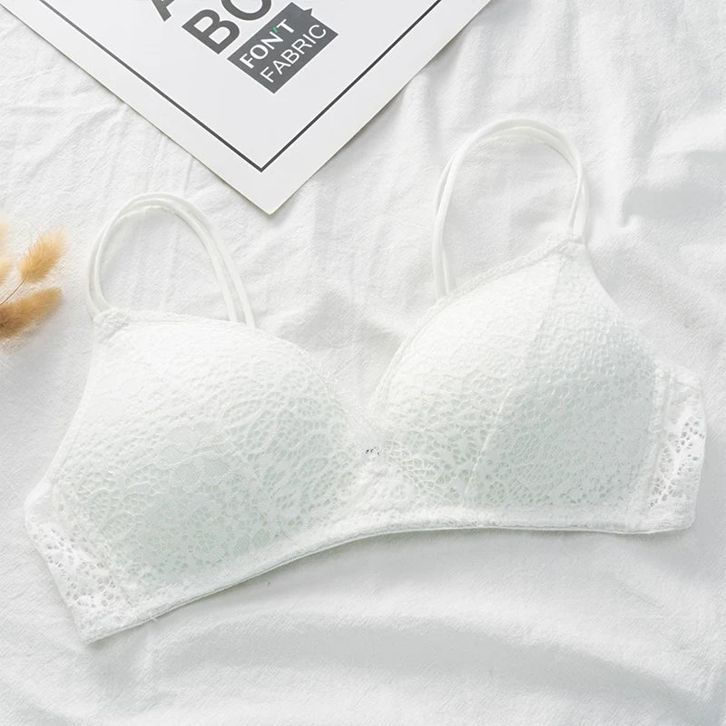 Wirefree Bra for Women Push Up Sexy Underwear Thin Breathable Bras Women Girl's Lace Brassiere Soft Lingerie Underwear A/B Cup - Charlie Dolly