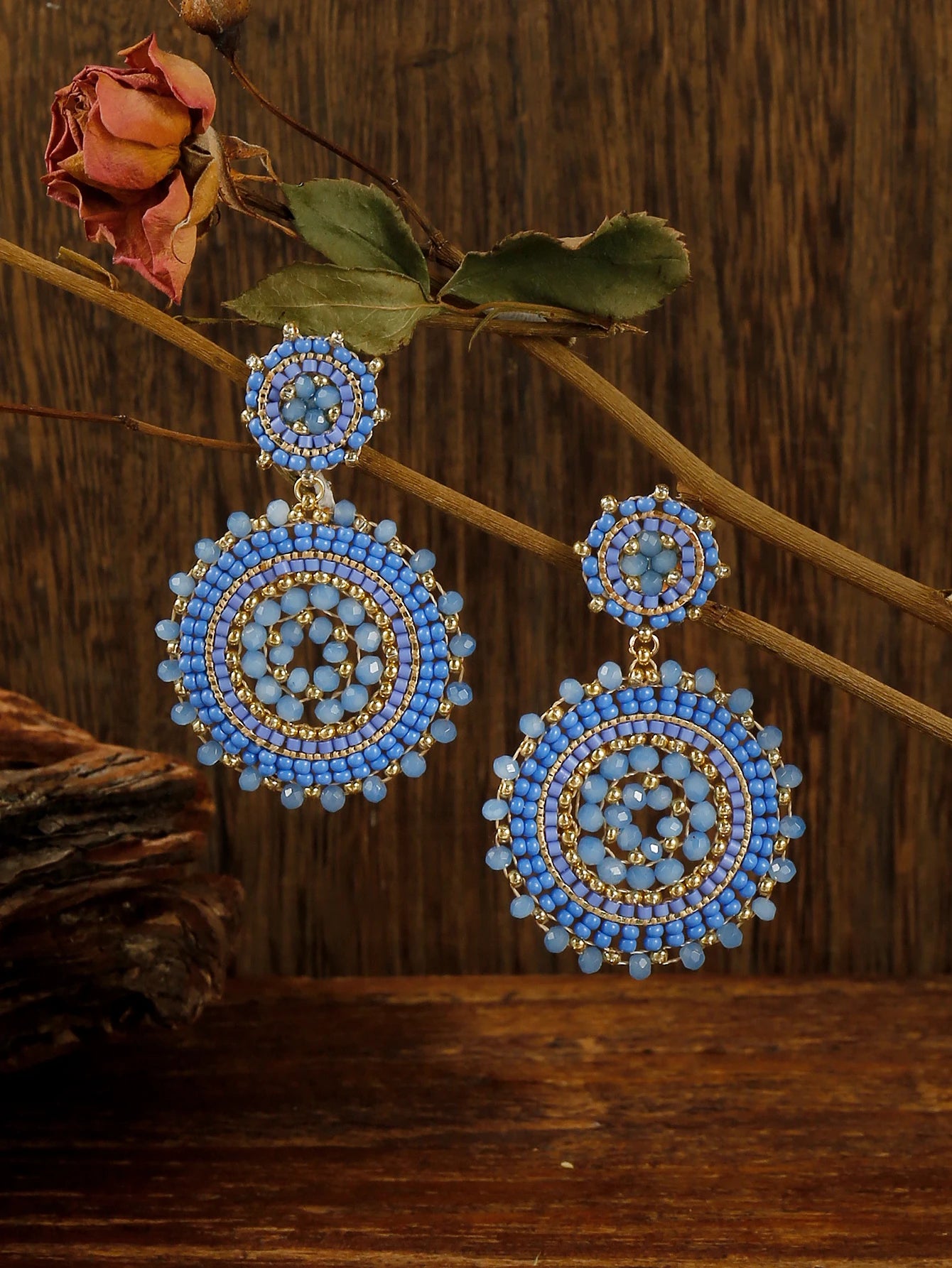 Boho Colorful Seed Beads Earrings for Women Luxury Handmade Crystal Round Woven Dangle Earrings Fashion Jewelry Gifts