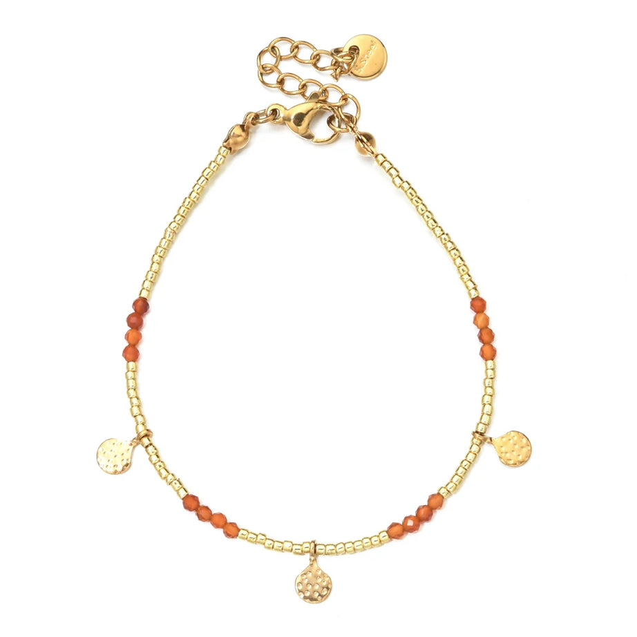 Minimalism Simple Colorful Natural Stone Beads Bracelet Stainless Steel Charm PVD Plated Jewelry Boho Trendy Gifts for Women - Charlie Dolly