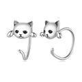 BAMOER Genuine 925 Sterling Silver Minimalist Cute Tail Stud Earrings for Women Animal Fashion Jewelry Orecchini 4 Colors SCE965 - Charlie Dolly