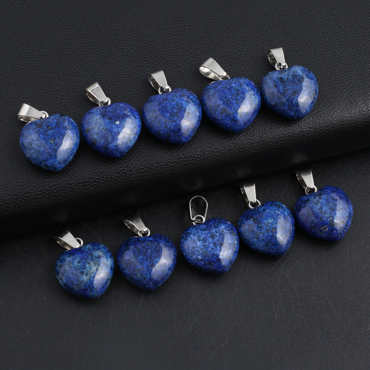 4Pcs Small Pendant Natural Stone Heart-Shaped Lapis lazuli Pendat For Jewelry Making DIY Necklace Earrings Accessory