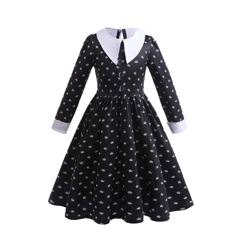 Wednesday Addams Costumes for Girls 2023 Movie Wednesday Mesh Dress Halloween Carnival  Gothic Winds Party Dress Up for 3-10 Yrs - Charlie Dolly