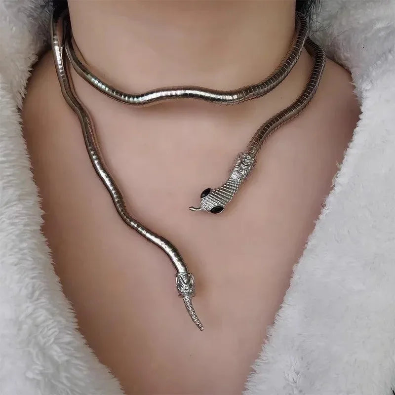 Snake Creative Jewelry Can Be Used As Necklace and Bracelet Personalized HotGirl Snake Wrap Women's Necklace Halloween Jewelry - Charlie Dolly