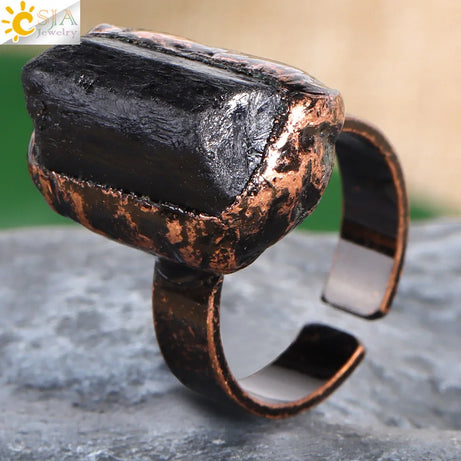 CSJA Vintage Silver Rings Natural Stone Amethyst Ring for Women Adjustable Design Handmade Fashion Jewelry Boho Accessories H765 - Charlie Dolly