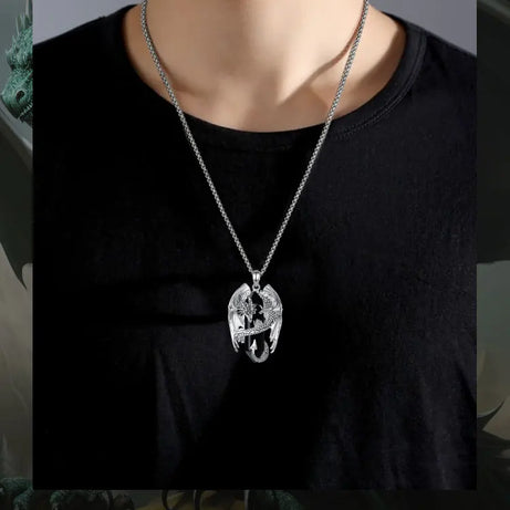 Dragon Obsidian Hexagonal Prism Necklace