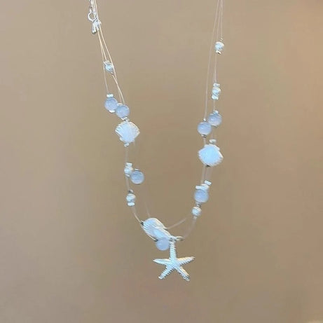 Beach Seashell and Starfish Handmade Beaded Boho Choker