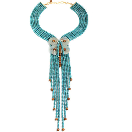 Acrylic Bead Long Statement Necklace Jewelry