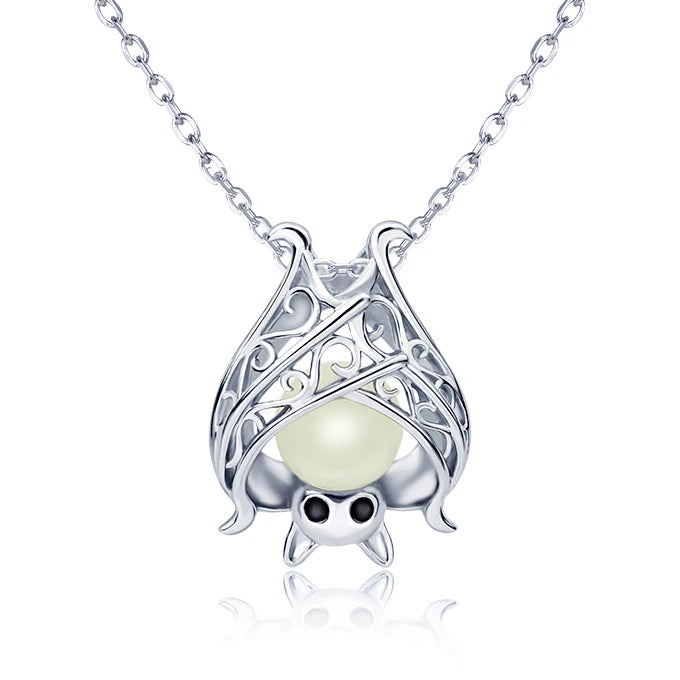 Exquisite Luminous Bat Necklace Openwork Glowing Animal Pendant Children's Birthday Party Anniversary Gift Halloween Jewelry - Charlie Dolly