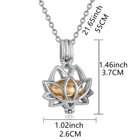 Lotus Flower Cremation Ashes Keepsake Urn Pendant Necklace, Memorial Ash Jewelry