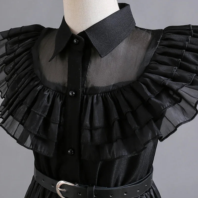 Wednesday Adams Cosplay For Girls Costume 2023 New Vestidos For Kids Carnival Easter Halloween Party Costumes for 3-12 Years - Charlie Dolly