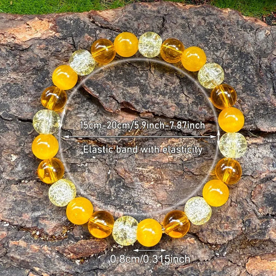 Tiger Eye & Yellow Agate Boho Bracelet, Good Luck Wealth Protection Talisman