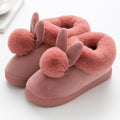 FONGIMIC Women Winter Slippers Warm Cute Cotton Slippers Ladies Autumn Velvet Home Floor Thick Bottom Cartoon House Rabbit Shoes - Charlie Dolly