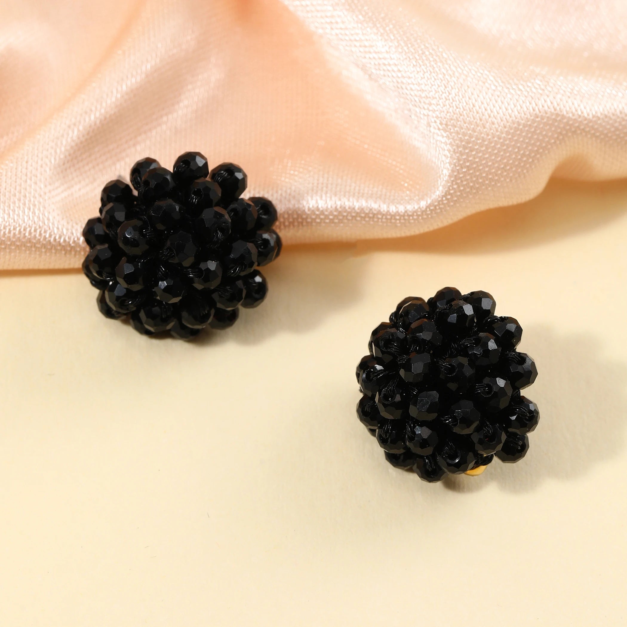INKDEW Beads Round Stud Earrings for Women Handmade Crystal Beads Earrings Braided Big Earrings Jewelry Gift boho EA166
