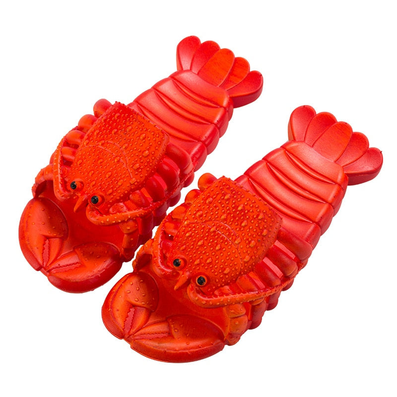 Summer Lobster Slippers Women Funny Animal Flip Flops Cute Beach Casual Shoes Unisex Big Size Soft Beach Slippers - Charlie Dolly