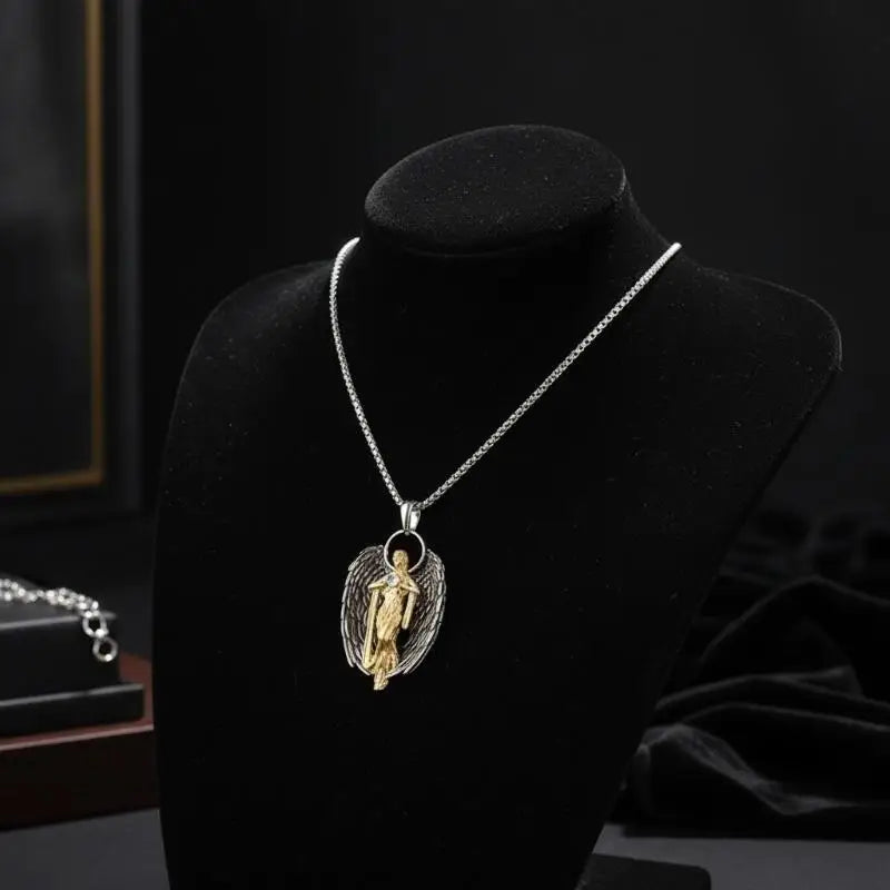 Protection Pendant Necklace Saint Gabriel Holy Order Guardian Angel   Jewelry  Gift Spiritual Support for Men and Women
