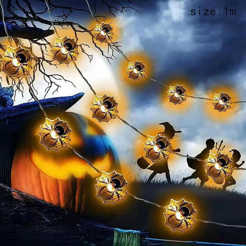 Halloween Pumpkin Bat Spider Light String Ghost Festival Party Favor Trick or Treat Happy Halloween Day Decor for Home 2024 - Charlie Dolly