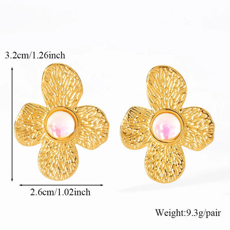Blue Stone Gold Plated Drop Earrings Jewelry