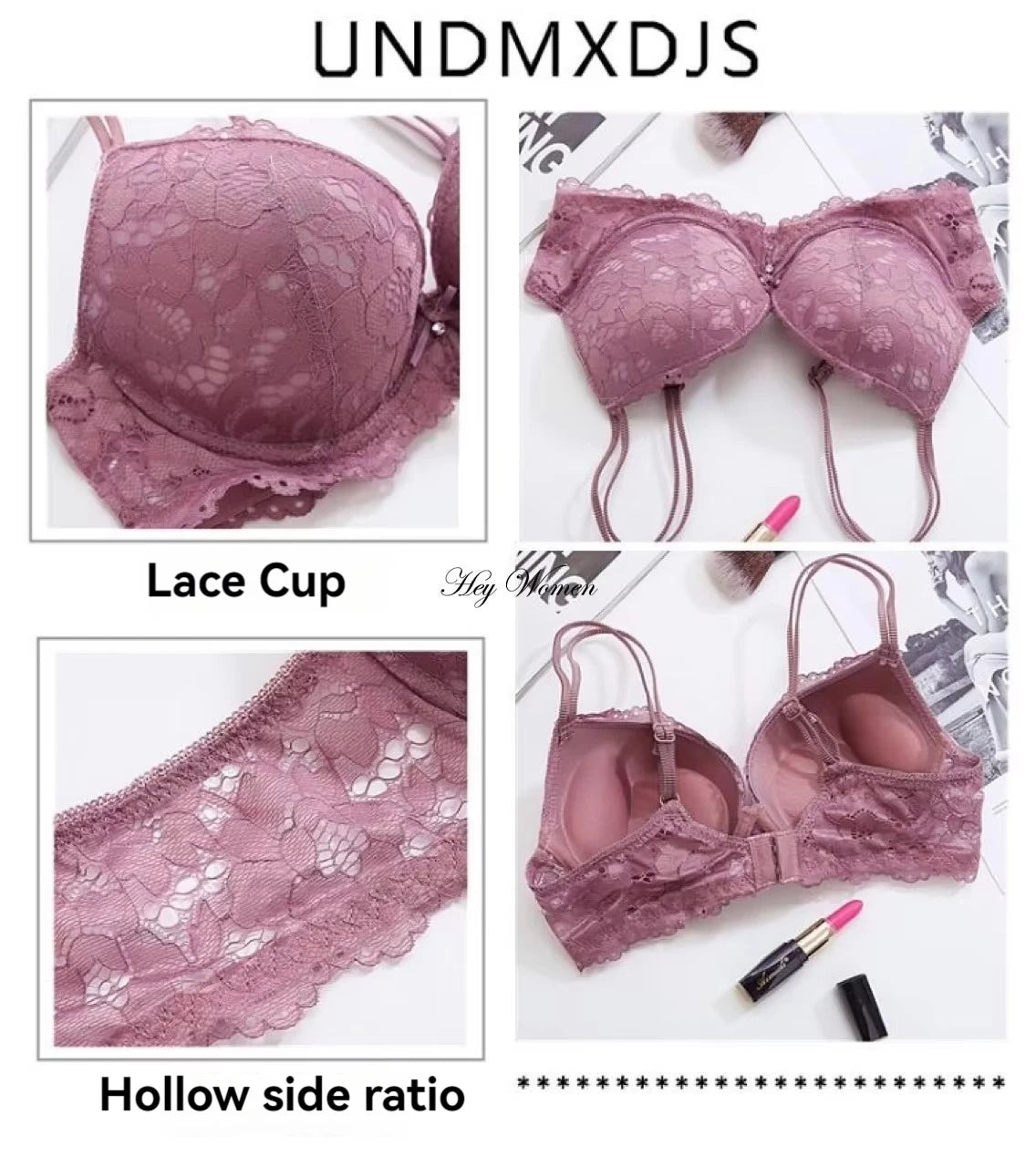 Sexy Bra Set Deep V Push Up Underwire Bralette Lace Floral Lingerie Set Comfort Bra and Panty Set Women Fashion Underwear Set - Charlie Dolly