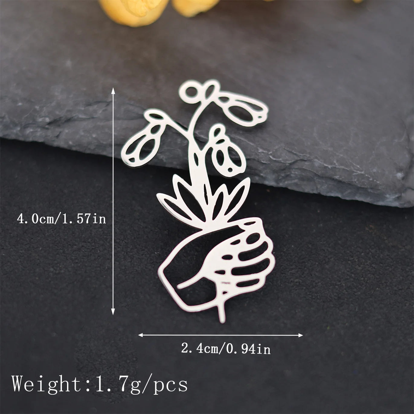 3PCS Art Line Lotus Flower Moon DIY Craft Tassels Earrings Necklace Stainless Steel Pendant Charms for Jewelry Making Accessory