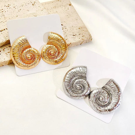 Large Gold Starfish Stud Earrings Jewelry