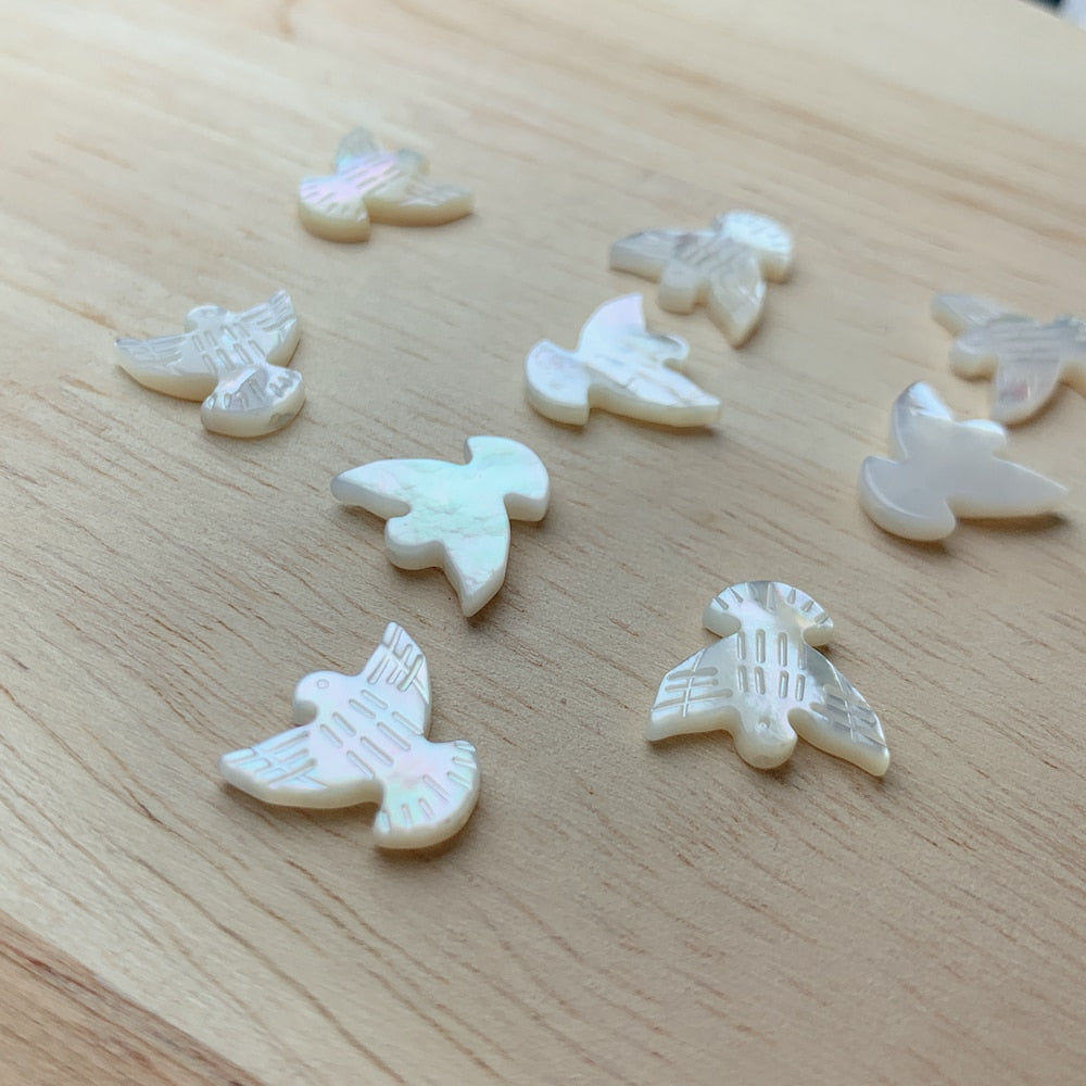Natural Mother of Pearl Shell Peace Dove Beads Loose Gemstone For Jewelry Making DIY Necklace Bracelet Accessories Wholesale - Charlie Dolly