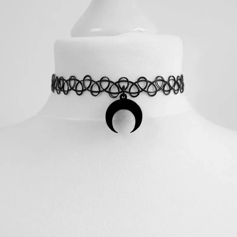 Goth Limited Black Velvet Cross Bead Choker Necklace Jewelry Gorgeous Women Punk Gift Statement New Gothic Halloween Grunge - Charlie Dolly
