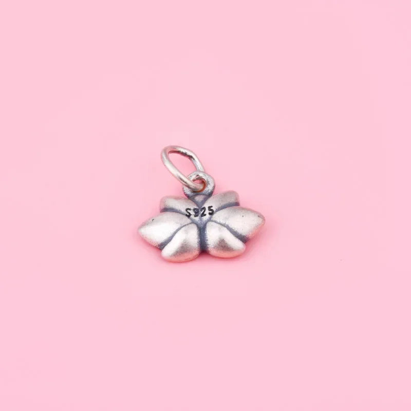 S925 Sterling Anemone Lotus Pendant Braided rope Hand string beaded bracelet necklace Handmade diy accessories