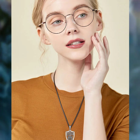 S925 Sterling Silver Viking Yggdrasil Compass Pendant Necklace, Tree of Life Wolf Norse Amulet
