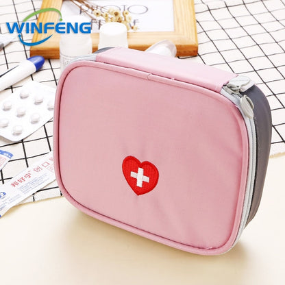 Mini Medical First Aid Bag Outdoor Travel Empty Storage Bag Medicine Organizer Survival Emergency Kits Pink Gray for Camping