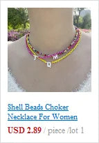 Natural Shell Beads Necklace Korean Fashion Heart Boho Polymer Clay Choker Colorful Pendant Summer Neck  Handmade Female Jewelry