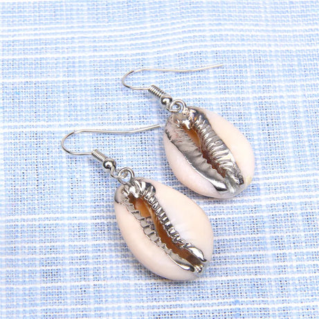 Natural Shell Scallop Drop Earrings Jewelry