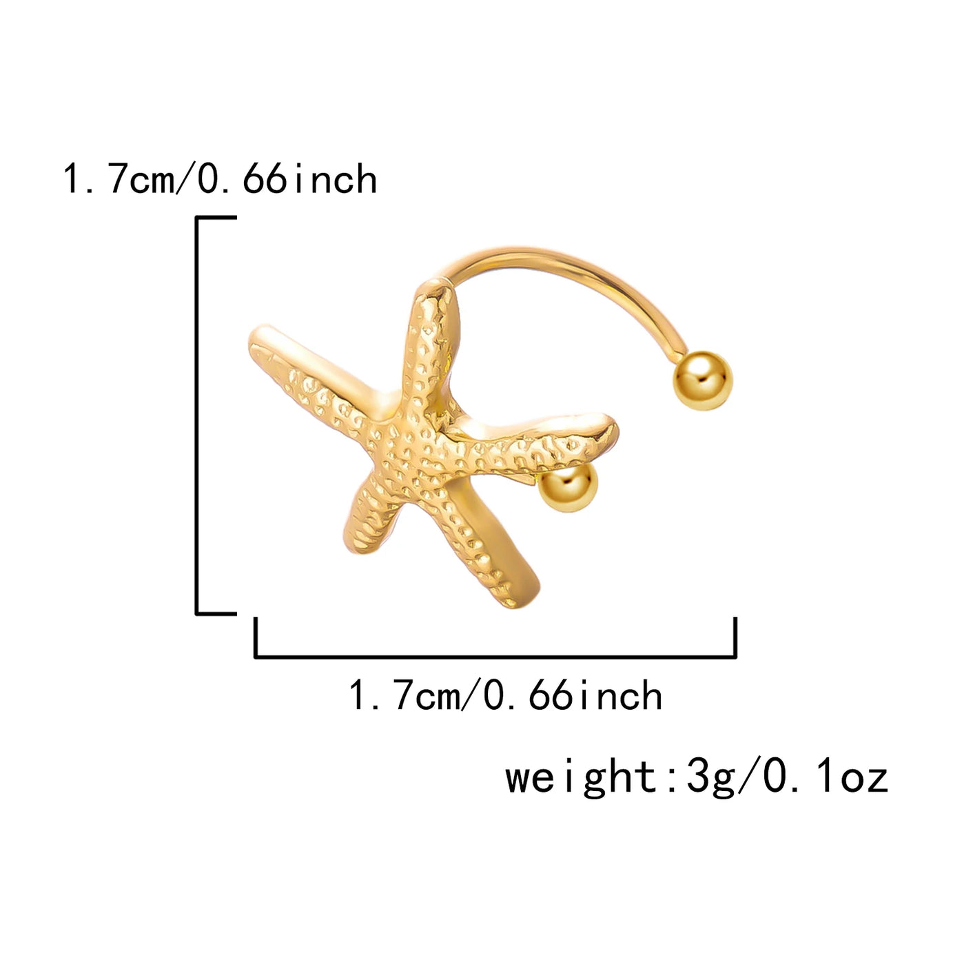 Starfish Shell Conch Ear Clip Earrings Jewelry