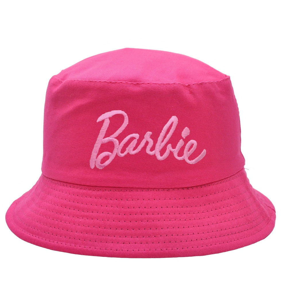 Fashion Barbie Fisherman Hat Kawaii Girls Embroidery Letter Women Outdoor Sunscreen Cap Summer Casual Beach Sunshade Caps Gifts - Charlie Dolly