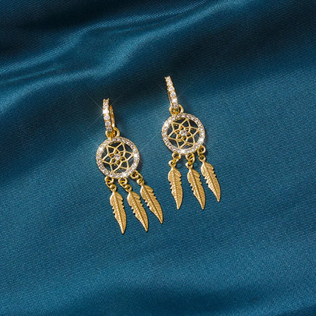 Dream Catcher Feather Tassel Drop Earrings Jewelry