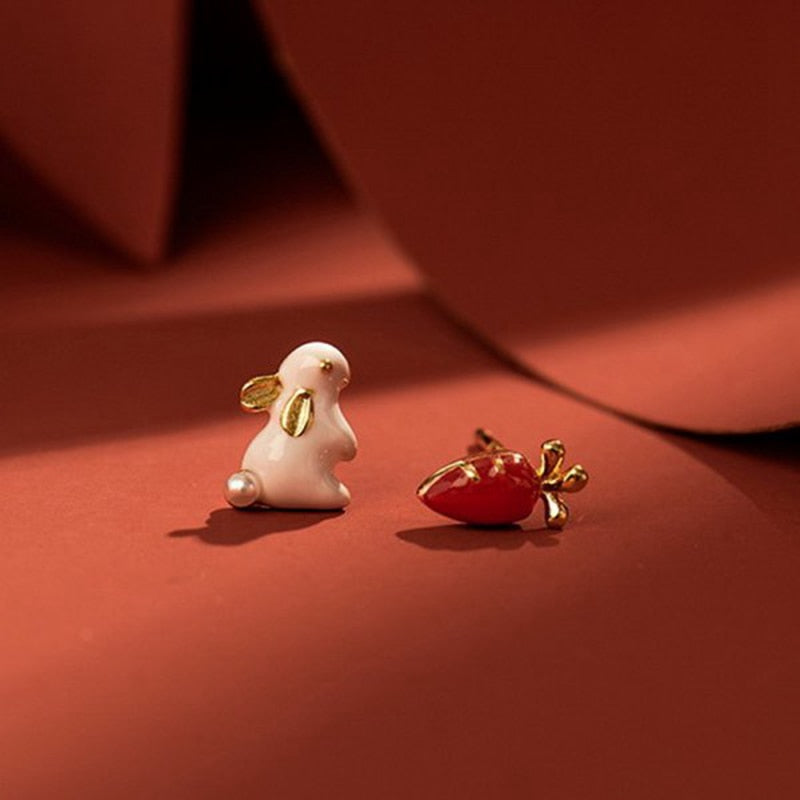 Cute Enamel Cat Balloon Stud Earrings for Women Fashion Drop Rabbit Flower Heart Colorful Jewelry Dangle Wedding Party Girl Gift - Charlie Dolly